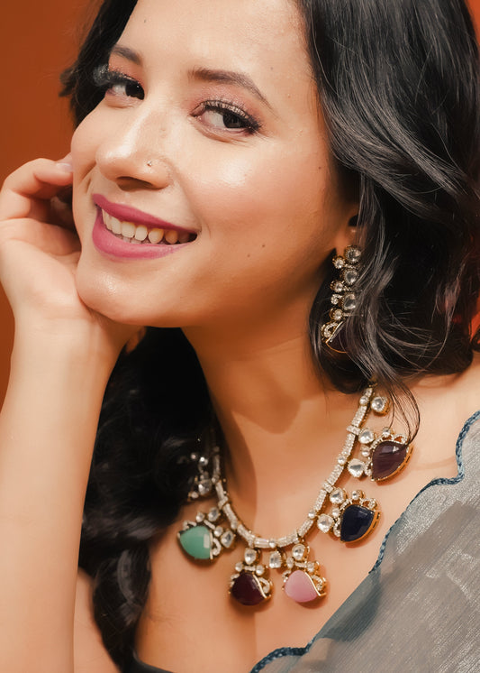 NAVRATNA NECKLACE SET