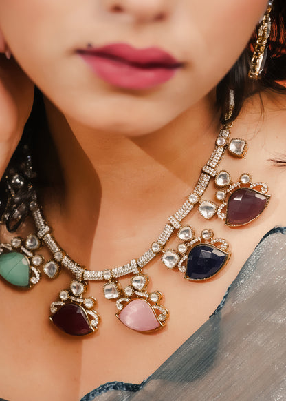 NAVRATNA NECKLACE SET